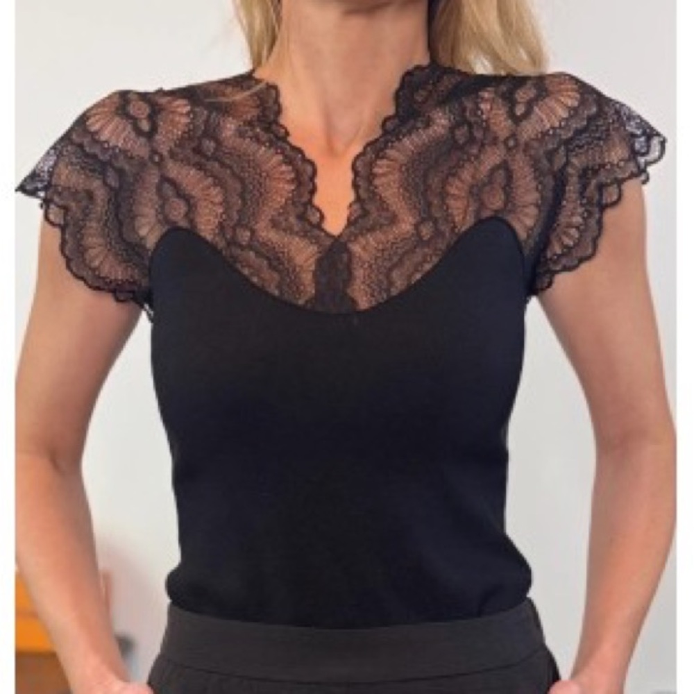 Elegant Black Lace Top